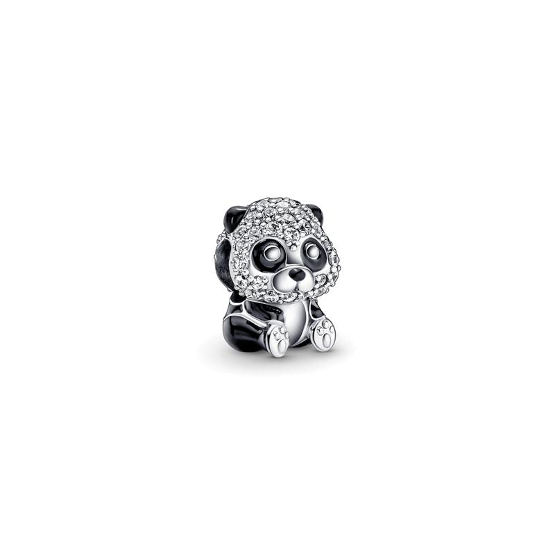Pandora MOMENTS Fashionable, Exquisite and Versatile Sparkling Cute Panda 925 Silver Accessories Women s 790771C01