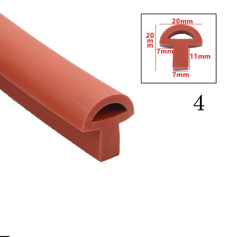 Rote Pilzkopf-Dichtungsleiste Silikon Hochtemperatur Ofenbrücke Aluminium Türfenster Dichtungs-Schallschutzleiste