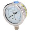 Pressure Gauge Stainless Steel Vibration Resistant Oil Manometer 1 4in NPT Bottom Connection 0 4Mpa