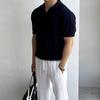 Men's Summer Knit Polo - Slim Fit Ice Silk Short Sleeve T-shirt