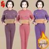 Women's Thermal Set for Elderly: Winter Two-Piece, Warm Velvet-Enhanced Underwear, Thickened Autumn Pants & Top.