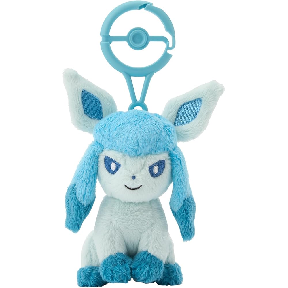 

Pokemon Center Original Glaceon Keychain Mascot with Carabiner Gray