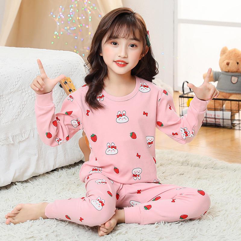 Children's Cartoon Cotton Sweater & Pants Set: Autumn/Winter Pajamas or Homewear