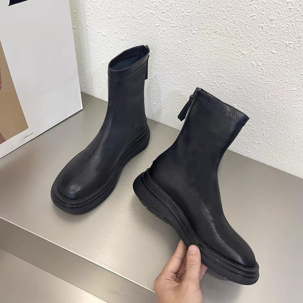 Season platform boots women's Martin boots white women's shoes skinny boots women's cotton shoes velvet women's short boots