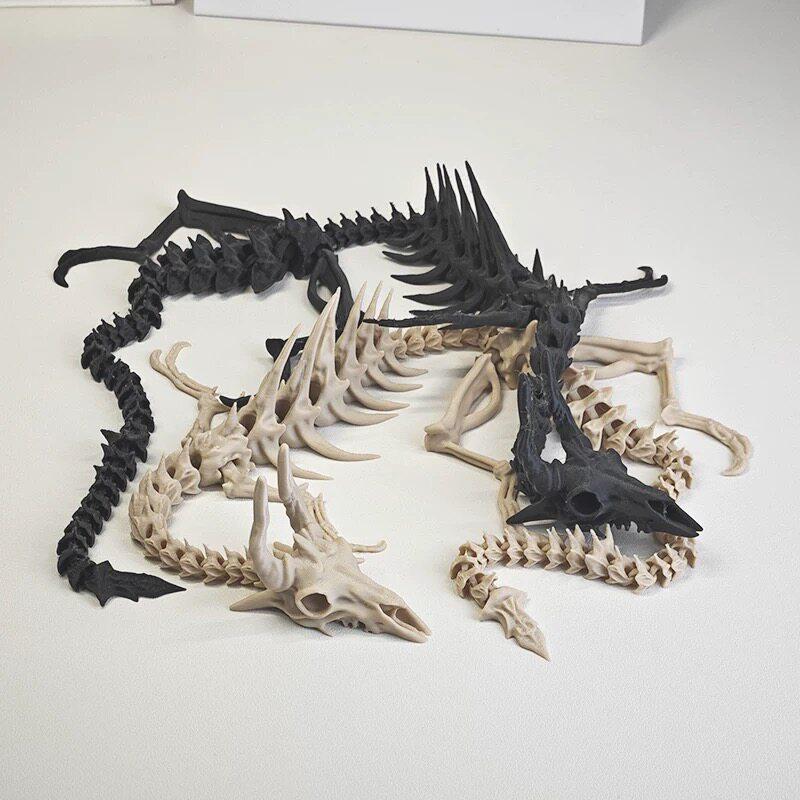 3D Printed Movable Skeleton Dragon Hinge Toy Bone Dragon Desktop Decoration Creative Gift For Office Decor