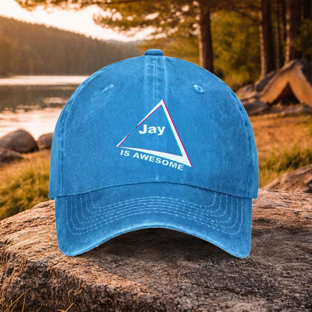 Jay IS AWESOME Washed Duckbill Baseball Cap Adjustable Unisex Lightweight MachineWashable Cap for Unisex Women