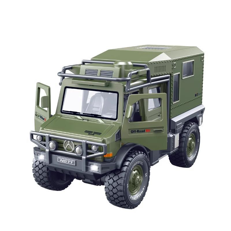 1:32 Children's Off-Road Rv Sound and Light Inertial Simulation Military Vehicle Baby Light Music Door Jeep Toy Model