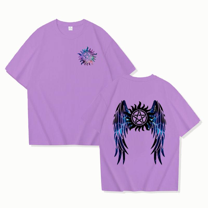 New Supernatural Print T Shirt Short Sleeve O Neck Loose Women Men Summer Cool T Shirt Tee Personality Shirt Tops Tees