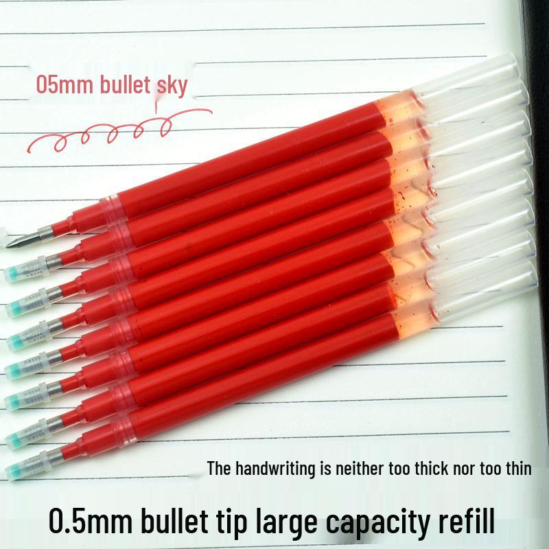 Náplně do jumbo gelových per - Černá a červená, Silný hrot, Velká kapacita (0,5, 0,7, 1,0)