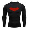Autumn Bat Print Men's Compression T-Shirt Quick Dry Gym Workout Top Fitness Rashguard for Running Long Sleeve Sport Workout