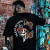 Harajuku Rock Czaszka Punk Gotycki Nadruk 100% Bawełna Męska Damska Koszulka Letnia Jesienna Codzienna Zewnętrzna Sportowa Luźna Uliczna Krótki Rękaw