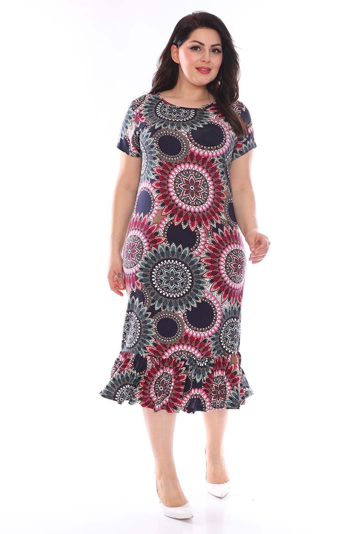 

Women s Big Size Dress Flexible Ruffle Plus Size Dress 2XL