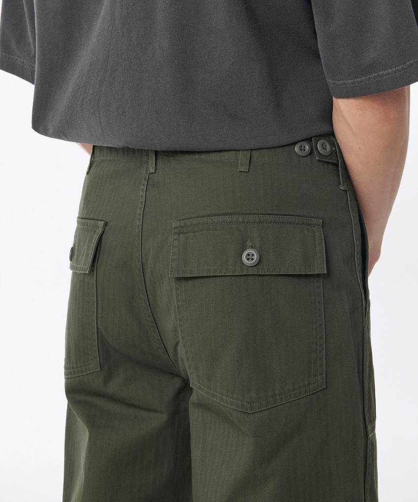 MUSINSA STANDARD Cotton Herringbone Replica Fatigue Pants [Khaki]