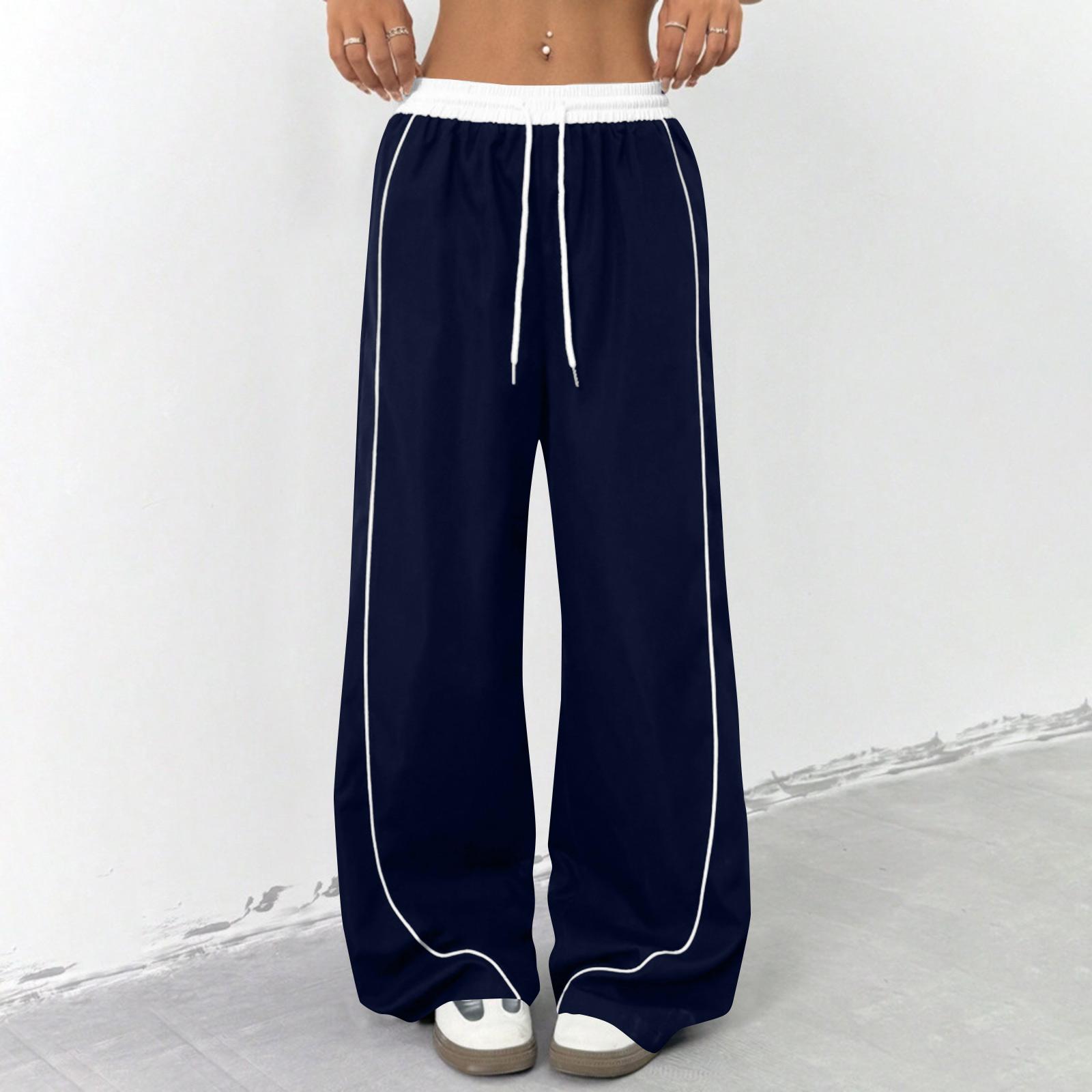 

Женские водонепроницаемые быстросохнущие брюки парашютисты, брюки с широкими штанинами, однотонные повседневные спортивные брюки M