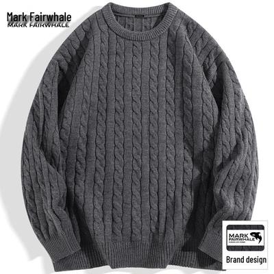 Mark Fairwhale Herren Rundhals Zopfmuster Pullover