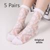 5 Pairs Women's Spring/summer Crystal Silk Midtube Women's Socks Fashion Thin Glass Silk Women's Socks