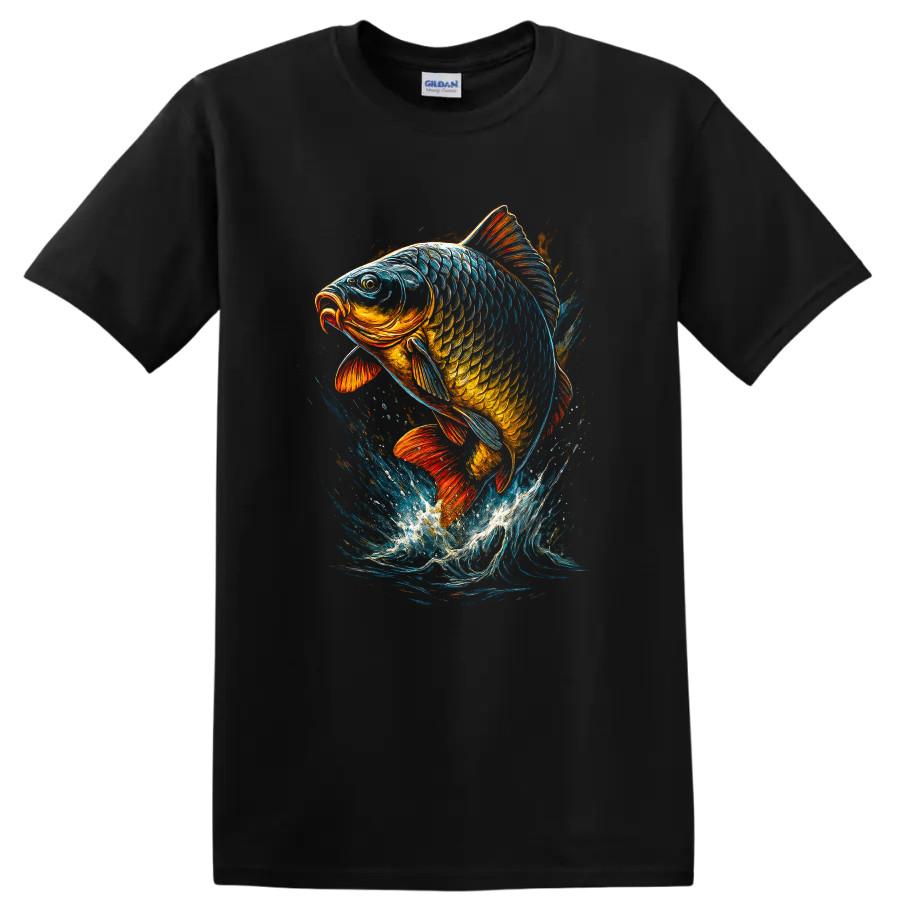 Fish Jumping Out of Water Graphic T Shirt Fishing Lover Gift Funny Tee