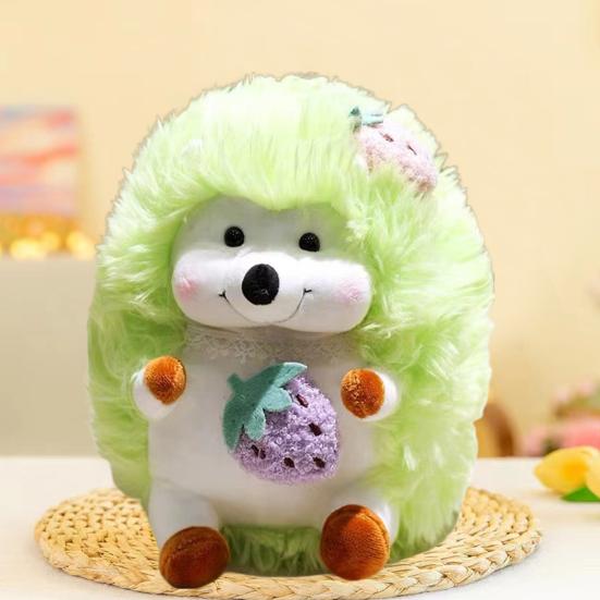 Yousheng Fruit Hedgehog Plush Toy Strawberry Pineapple Animal Plushie Stuffed Doll Pillow Home Office Bedroom Sofa Couch Decoration Kids Adults