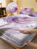 1 Simple Modern Plant Flower Purple Rose Digital Printed Frosted Fitted Sheet,bedroom Printed Bed cover,bedding(No Pillowcase)