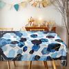 Geometric Blue Rectangle Table Cloth for Table Decor Kitchen Dining Patio Waterproof Reusable Tablecloth for Table Holiday Party