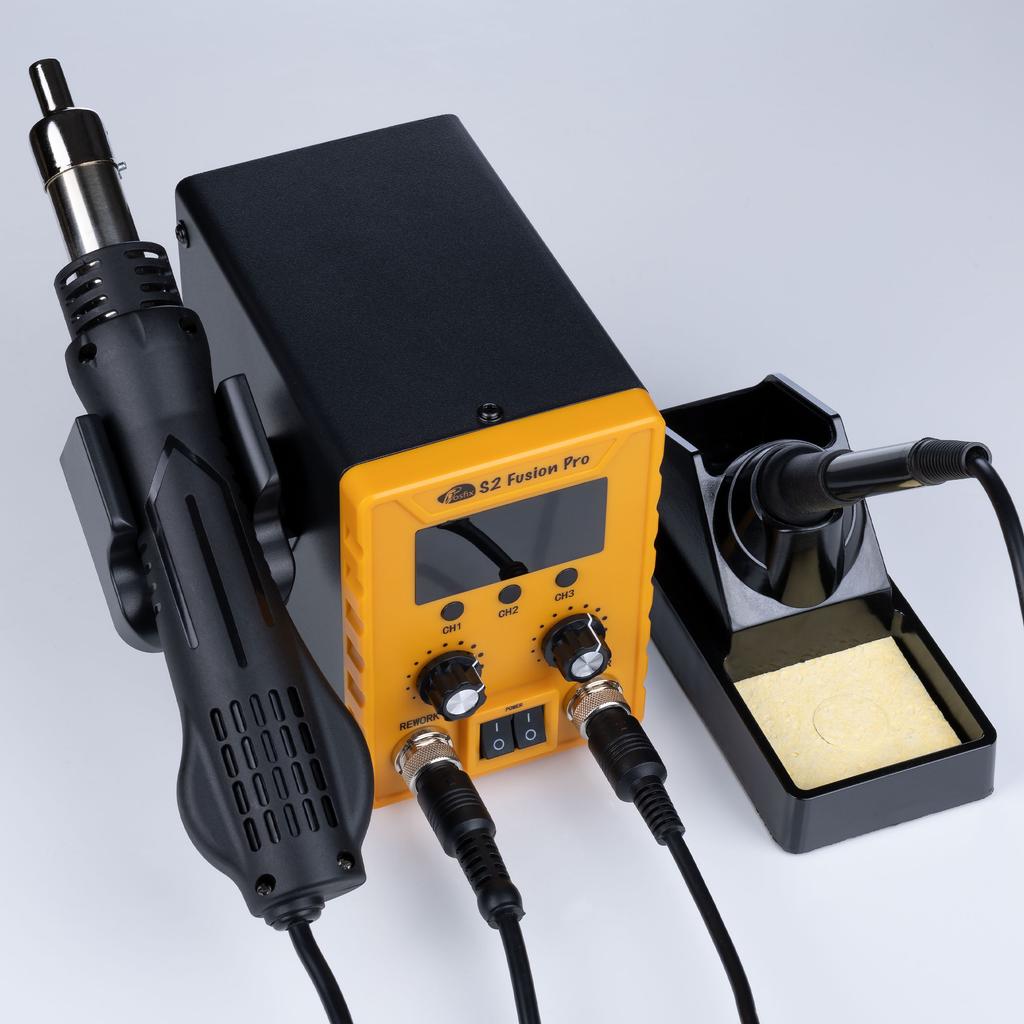 Rosfix S2 Fusion Pro – Station de Soudage 2en1 | Air Chaud 700W | Fer à Souder 60W | Sécurité ESD | 3 Programmes | Calibration