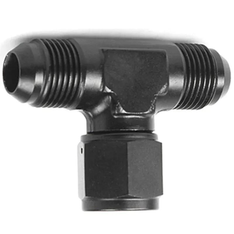 2Pcs Aluminum Flare Tee Fittings AN4 AN6 AN8 AN10 AN12 Male With 4 6 8 10 12 AN Female Swivel On Side Male To AN Female Adaptor