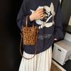 Korean Style Leopard Print Shoulder Bag Fashion Design Handbag Fashion Suede Crossbody Bag  Travel