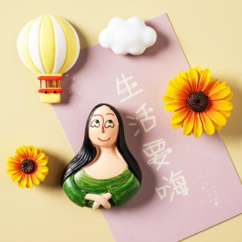 Creative Magnetic Displays Resin Fridge Magnets Strong Adhesion for Artistic Note Holding in Kitchen & Office Setting