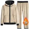 Mens Lamb Cashmere Sets Tracksuit Men Winter Wool Hooded Sweatshirt Thick Warm Sportswear Male Suit Two Piece Set Casual Sets