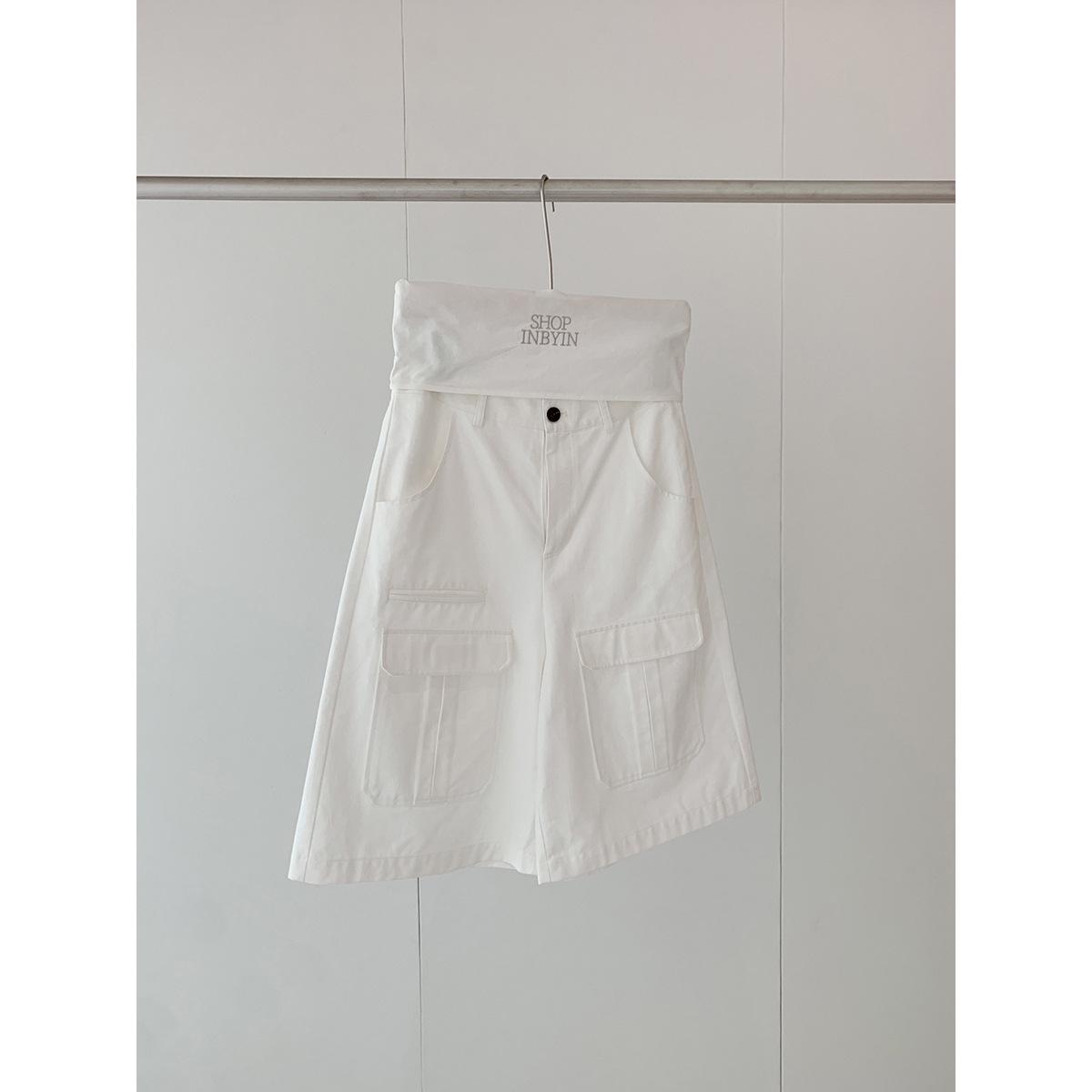 

Yi En Ou Stylish High-Waisted Cargo Pants - Loose Fit, Slimming, Versatile Wide-Leg Design Small белый
