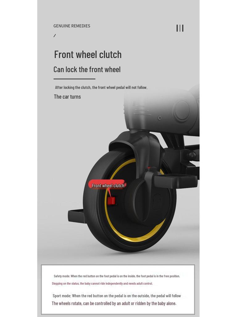 Kids' Multi-Function Foldable Tricycle Stroller for Ages 3-6 – Lightweight for Boys & Girls