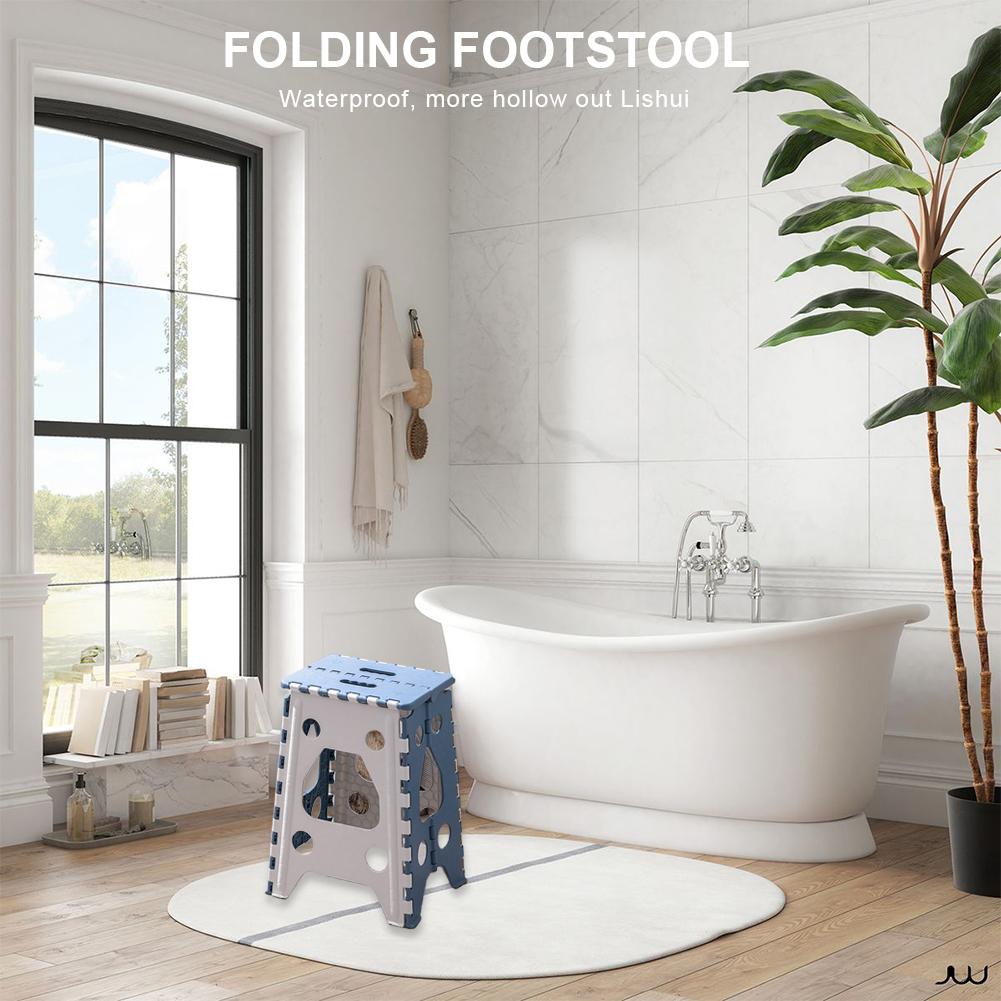 18 Inch Foldable Stool 400 LBS Capacity Collapsible Stool Heavy Duty Step Stool Non Slip Folding Stools for Kitchen Dining Room