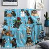1PC Winter Raccoon Adventures Patterned Flannel Blanket Suitable For All Seasons for Home Decor Warmth and Comfort Gifts Holiday Present