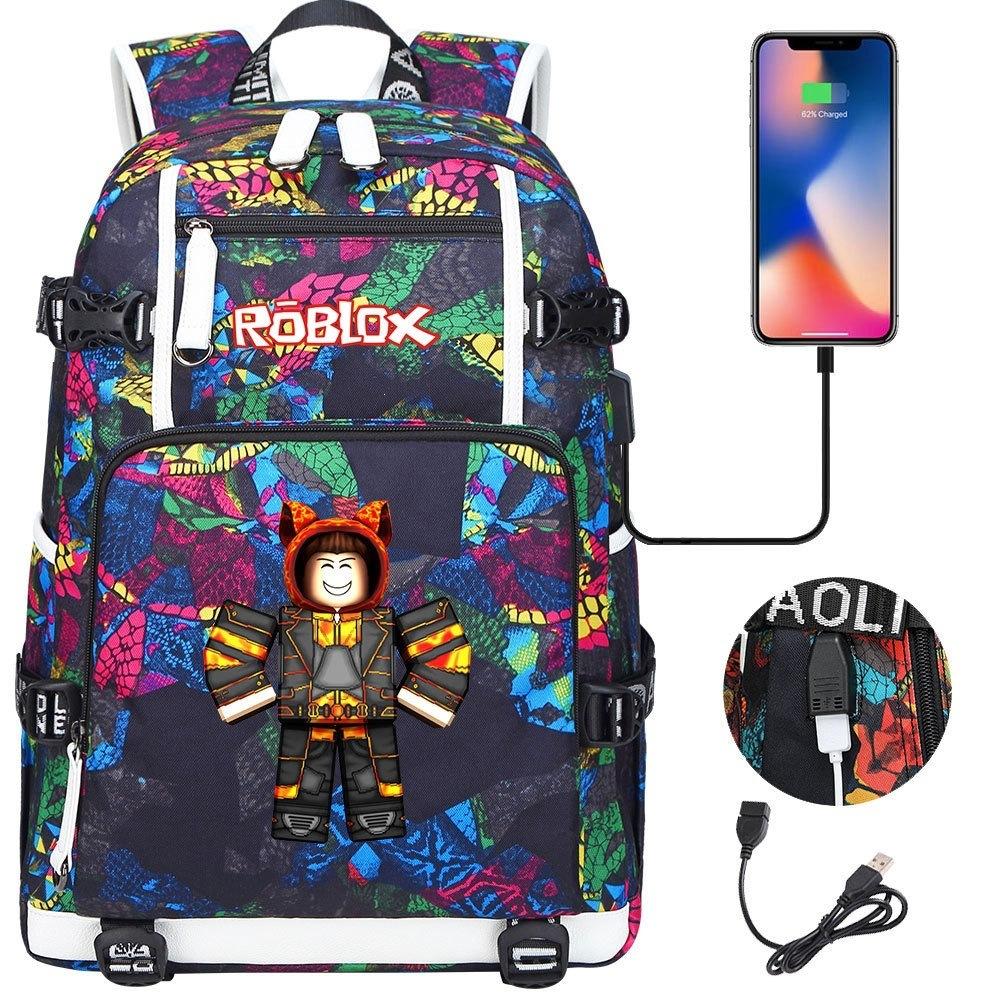Gaming Print Backpack Large Capacity Travel Bag with USB Charging Port for Middle High School Students Boys Girls Teens
