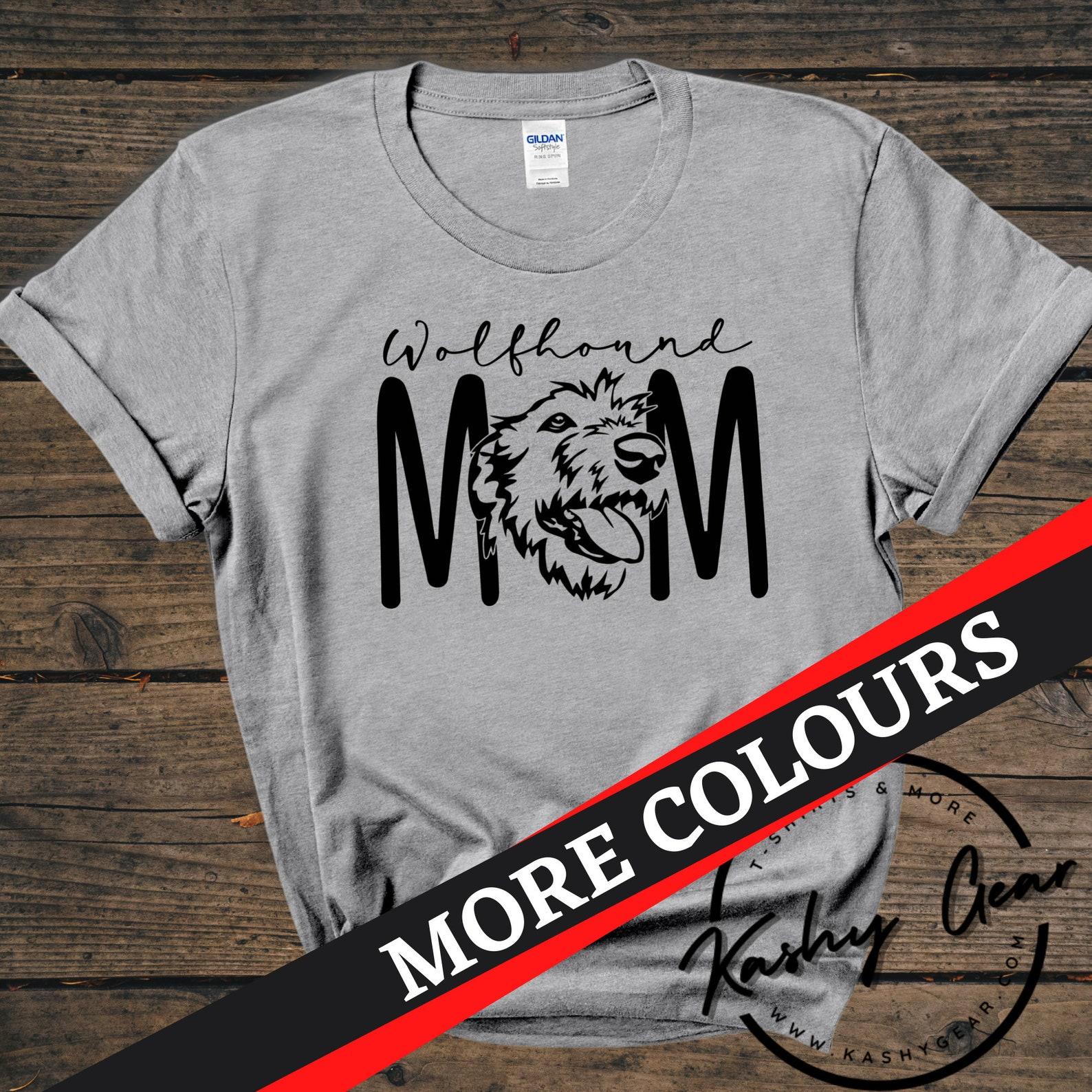 Wolfhound Mom Shirt | Irish Wolfhound Dog TShirt | Sighthound Hunting Dog Mama | Custom Personalized Tee | Gift For Dog Lovers T Shirt 2XL
