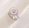 Anello da Donna Rotante Regolabile con Zircone Girasole: Moda Elegante di Lusso Leggero