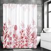 Red Eucalyptus Leaf Shower Curtain, Bathroom Decorative Shower Curtain, Waterproof Shower Curtain with Hooks