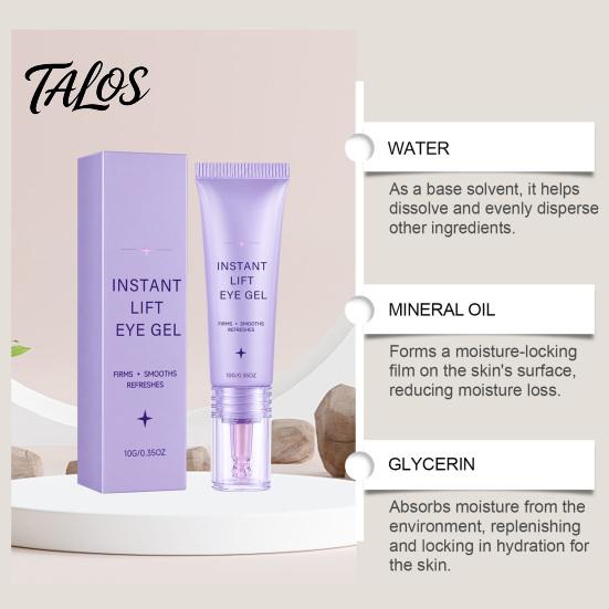 Talos Instant Lift Eye Gel, Cream for Moisturizing & Firming, Gentle Hydrating Care Daily Care, Reduces Fine Lines Puffiness, Suitable Sensitive Skin,