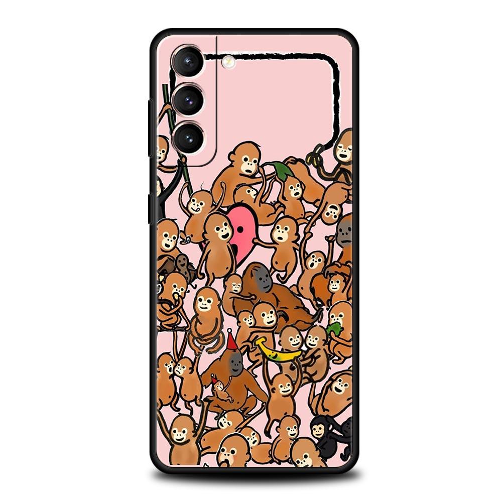Affe Und Banane Handyhülle Cover für Samsung Galaxy S26 S25 S24 S23 S22 S20 S21 FE Ultra S25 Edge Plus 5G Weiche TPU Hülle Capas