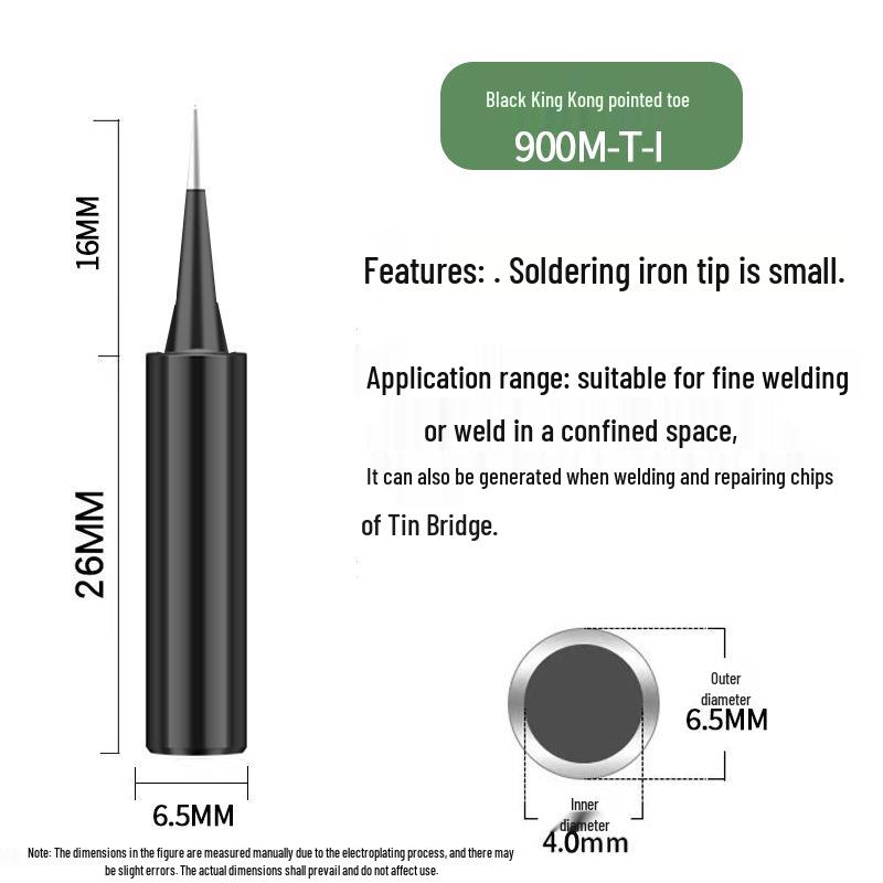 Black King Kong 936 Soldering Iron Tip - Constant Temperature, Internal Heating, Electric Soldering Station Tip.