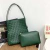 New knot leather woven shopping bag mother and child bag tote bag commuter large capacity underarm shoulder bag women