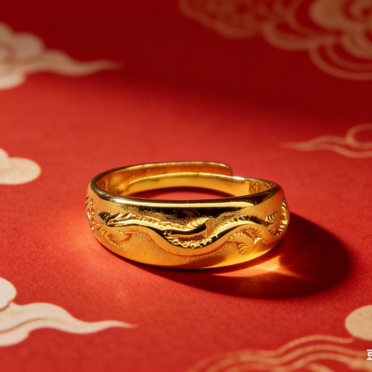 Классическое Вьетнамское Песочно-Золотое Не Тускнеющее Обручальное Кольцо - Универсальное и Модное Adjustable золотой