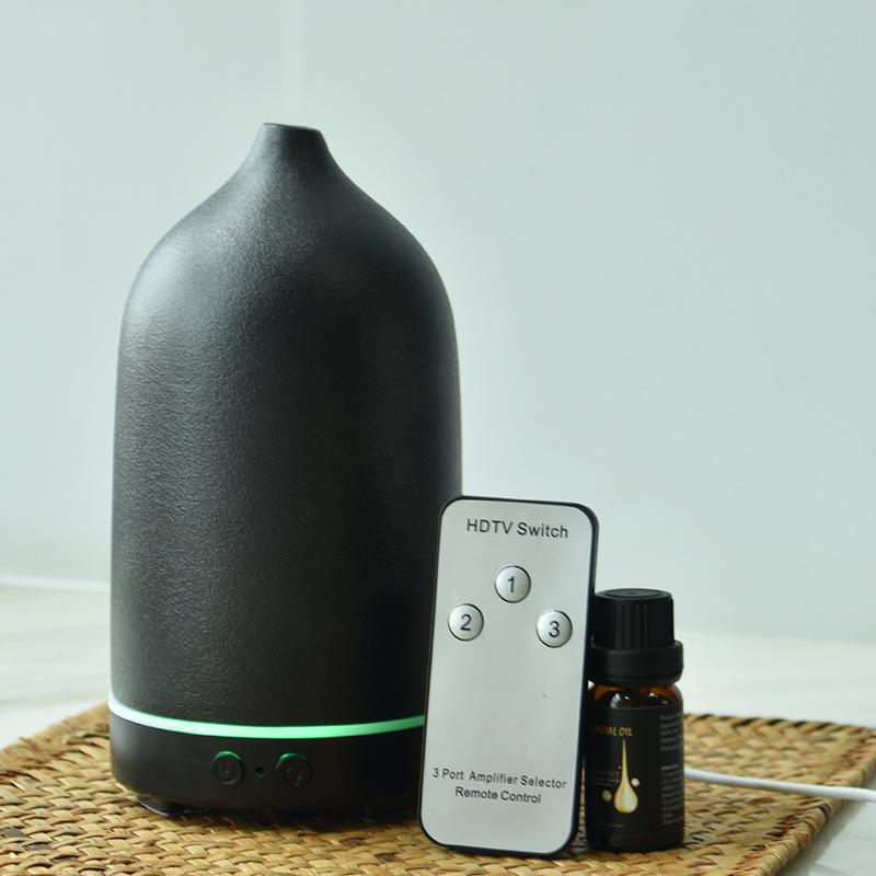 Ceramic Ultrasonic Aroma Diffuser & Humidifier with 160ml Capacity and Atmosphere Light