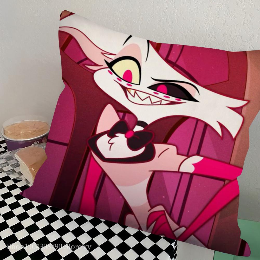 1pc Hazbin Pillow Case Square Bedroom Sofa Leisure Comfort Cushion Car Living Room Home Decoration