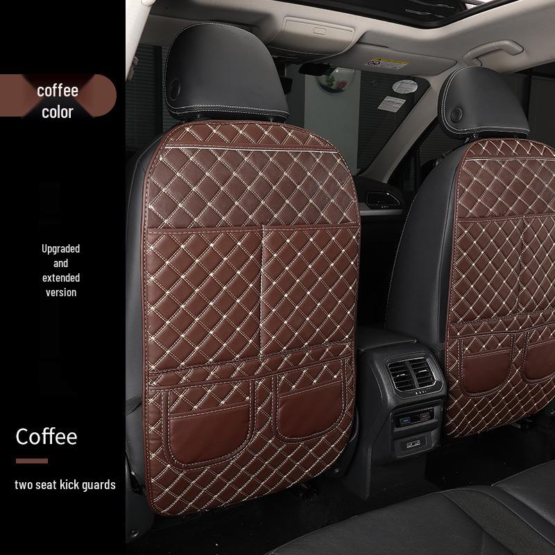 Child Car Seat Back Protector with Storage - Anti-Kick and Wear Pad