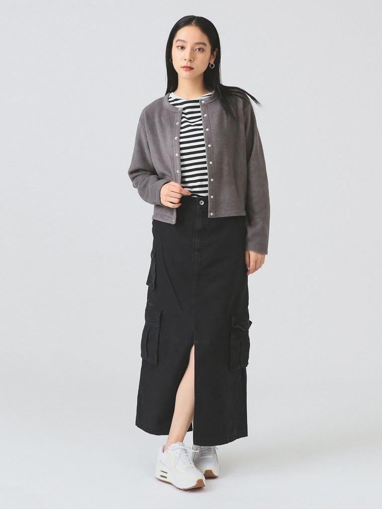 Ray Beams ORCIVAL Fleece Crew Neck TOP GREY 2 Cardigan, Women's,