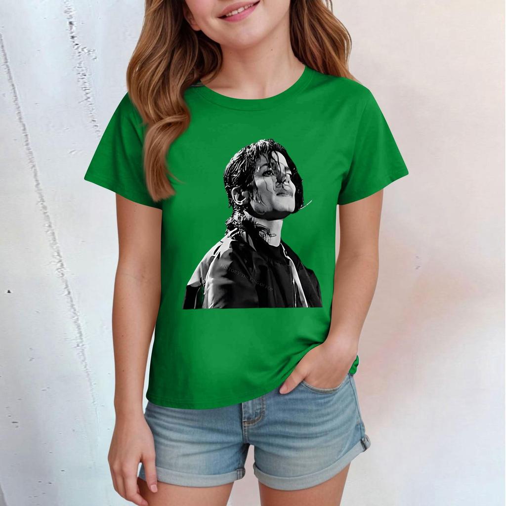 Kids Print Round Neck Short Sleeve Casual T-shirt