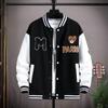 Men's Color-Block Print Baseball Jacket for Students