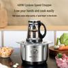 Compact Stainless Steel Meat Grinder and Blender with Dumpling Filling Feature