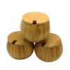 Bamboo Handmade Kitchen Spice Ingredients Seasoning Salt with Jar Lid Spoon